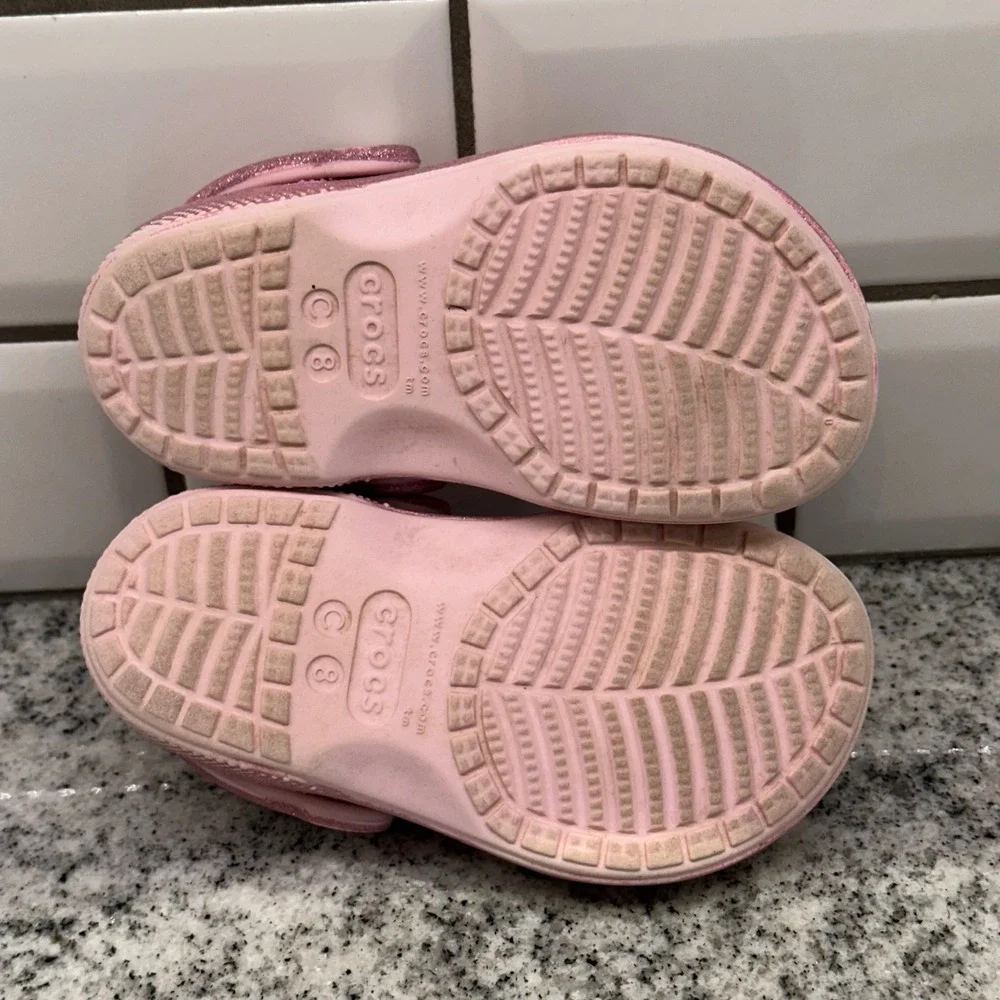CROCS pink glitter